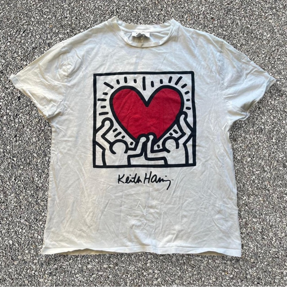 Keith Haring Foundation RIPPLE JUNCTION “Heart” Art T Shirt White Size M